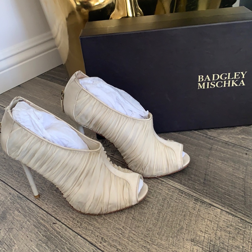 Silk chiffon booties